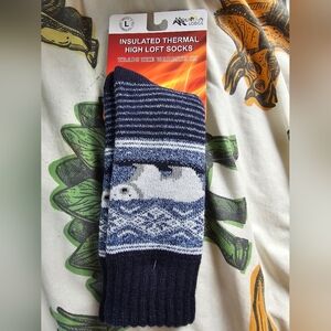 Mountain Lodge Insulated Thermal High Loft Socks - NEW Large